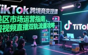（15344期）TikTok跨境电商变现课，美区市场运营指南，短视频直播双轨流量攻略