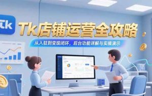 （15345期）Tk店铺运营全攻略，从入驻到变现闭环，后台功能详解与实操演示