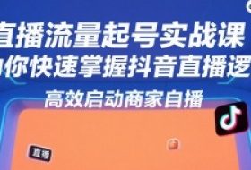 直播流量起号实战课，助你快速掌握抖音直播逻辑，高效启动商家自播
