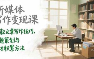 （15345期）新媒体写作变现课，爆款文章写作技巧，选题策划与素材积累方法
