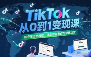 （15346期）TikTok从0到1变现课，账号注册全流程，爆款内容制作与矩阵运营