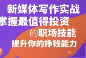 新媒体写作实战，学握最值得投资的职场技能，提升你的挣钱能力