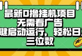 最新口撸挂G项目，无需看广告，一键启动全自动运行，轻松日入三位数【揭秘】