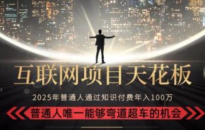 （15361期）2025“互联网项目天花板”：不做韭菜，做镰刀！“月入 10W+ 普通人弯道…