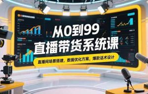 （15362期）从0到99直播带货系统课，直播间场景搭建，数据优化方案，爆款话术设计