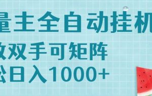（15369期）流量主挂机每天几分钟日入1000+无脑操作，可矩阵并附有管道收益