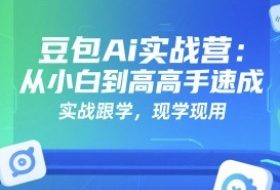 豆包Ai实战营：从小白到高手速成，实战跟学，现学现用