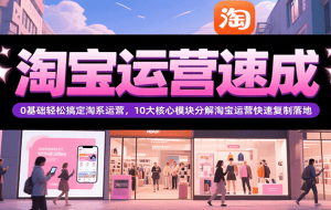 淘宝运营速成，0基础轻松搞定网店运营，10大核心模块分解快速复制落地（更新）