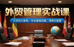 （15380期）外贸管理实战课，三才识人体系，文化落地实践，领导力变革