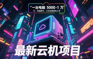 （15395期）最新云机项目 一台电脑5000到10000 无脑操作小白也能轻松上手