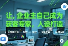 让企业主自己成为获客专家，人设打造+短视频获客+投放+直播获客+私域运营