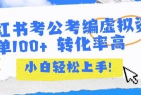 小红书考公考编虚拟资料出售一单100+  转化率高  小白可轻松上手