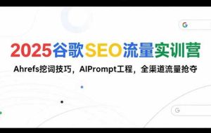 （15411期）2025谷歌SEO流量实训营;，Ahrefs挖词技巧，AIPrompt工程，全渠道流量抢夺