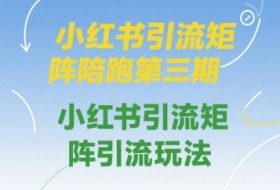 小红书引流矩阵陪跑第三期，小红书引流矩阵引流玩法