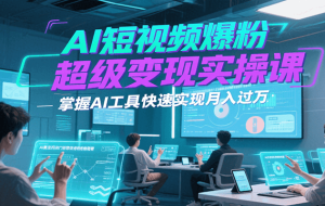 AI短视频爆粉超级变现实操课，掌握AI工具快速实现月入过万
