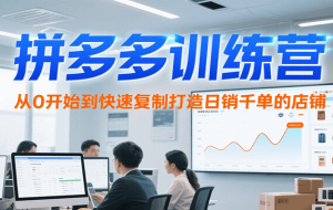 拼多多训练营，从0开始到快速复制打造日销千单的店铺（更新7月）