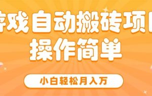 （15420期）游戏自动搬砖项目，小白轻松月入万，操作简单