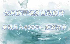（15435期）7月新开端游自动搬砖项目，单机稳定月入4000+纯自动项目，上车即吃肉。