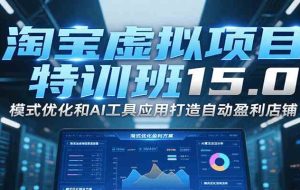 淘宝虚拟项目特训班15.0，模式优化和AI工具应用打造自动盈利店铺