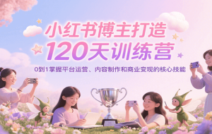 小红书博主打造120天训练营，0到1掌握平台运营、内容制作和商业变现