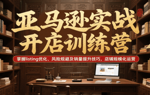 亚马逊实战开店训练营，掌握listing优化、风险规避及销量提升技巧，店铺规模化运营