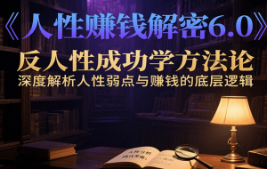人性赚钱解密6.0，反人性成功学方法论，深度解析人性弱点与赚钱的底层逻辑