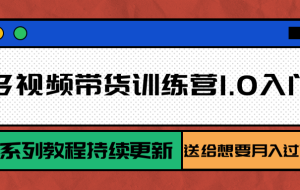 多多视频带货训练营1.0入门篇，全套系列教程持续更新，送给想要月入过万的你
