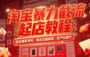 （15468期）淘宝暴力截流起店教程：选品爆款预判，竞品流量截取，投产比提升