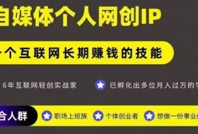 网创类公众号项目，自媒体个人网创IP，强IP强变现，操作一辈子