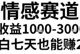 2025最新风口情感无脑暴力掘金项目，新人操作一周挣了2W，长期稳定小白可做【揭秘】