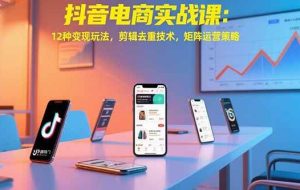 （15478期）抖音电商实战课：12种变现玩法，剪辑去重技术，矩阵运营策略