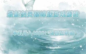 （15491期）最新剑灵巅峰服游戏搬砖，项目红利期，单机稳定4000+操作简单好上手