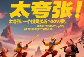 太夸张！一个视频接近100W赞，用AI制作西游记Vlog视频，全流程拆解来了(附万能提示词)
