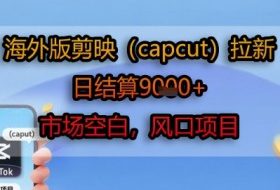 海外版剪映(capcut)拉新，日结算1k+，市场空白，风口项目