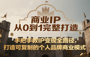 商业IP从0到1完整打造，手把手教IP变现全路径，打造可复制的个人品牌商业模式