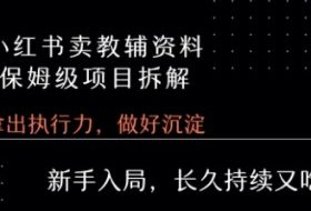 小红书卖小学教辅资料  保姆级项目拆解  1次课程彻底讲清楚!