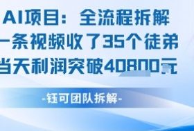 AI收徒变现闭环：一条视频收35人，日入1k+(附完整SOP)