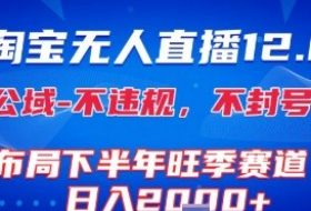 淘宝无人直播12.0，不封号，不违规，布局下半年旺季赛道，日入1k+(独家技术)【揭秘】