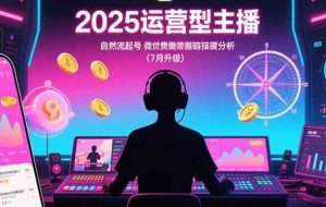 （15508期）2025运营型主播：自然流起号，微付费投放技巧，罗盘数据深度解析(7月更新)