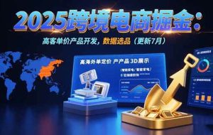 （15512期）2025跨境电商掘金：蓝海市场定位，高客单价产品开发，数据选品(更新7月)