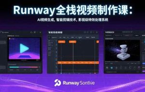 （15515期）Runway全栈视频制作课：AI视频生成，智能剪辑技术，影视级特效处理系统