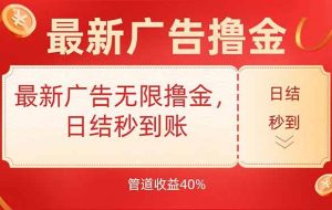 （15519期）最新广告无限撸金，日结秒到，管道40%