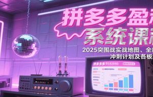 拼多多盈利系统课：2025突围战实战地图、全新玩法、冲刺计划及各板块技巧（更新7月）