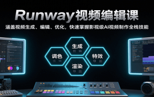 Runway视频编辑课，涵盖视频生成、编辑、优化，快速掌握影视级AI视频制作全栈技能