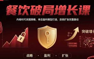 （15541期）餐饮破局增长课：内卷时代突围策略，单店盈利模型打造，连锁扩张完整路径