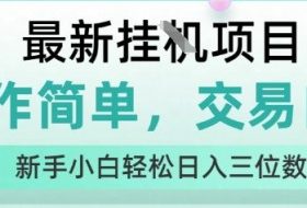 最新挂G项目，操作简单，交易自由，人人可上手，新手小白轻松日入三位数【揭秘】
