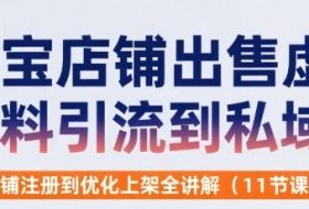 淘宝店铺出售虚拟资料引流到私域，从店铺注册到优化上架全讲解(11节课)