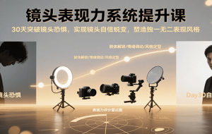 镜头表现力系统提升课，30天突破镜头恐惧实现自信蜕变，塑造独一无二表现风格