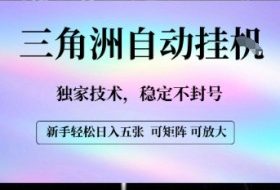 【三角洲自动挂G】独家技术，稳定不封号，轻松日入五张【揭秘】