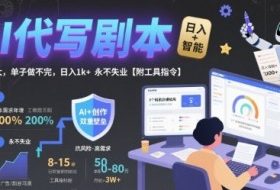 AI代写剧本，市场巨大，单子做不完，日入1k+ 永不失业【附工具指令】